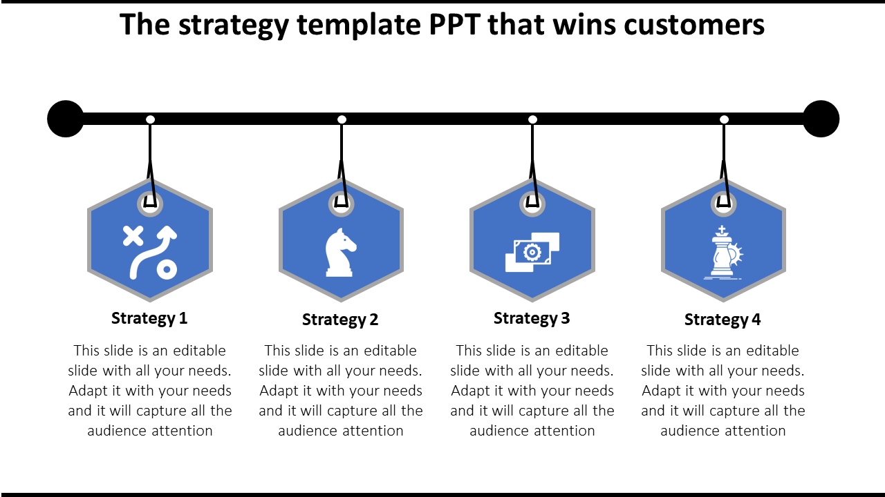 Four Node Strategy Template PPT Presentation